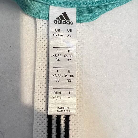 Adidas Racerback Workout Shirt Woman XS Heathered Green Race Tanktop Performance - Picture 2 of 8